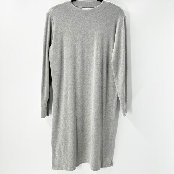 Oak + Fort Women's Gray Long Sleeve Mini T Shirt Dress Size L - Picture 1 of 5